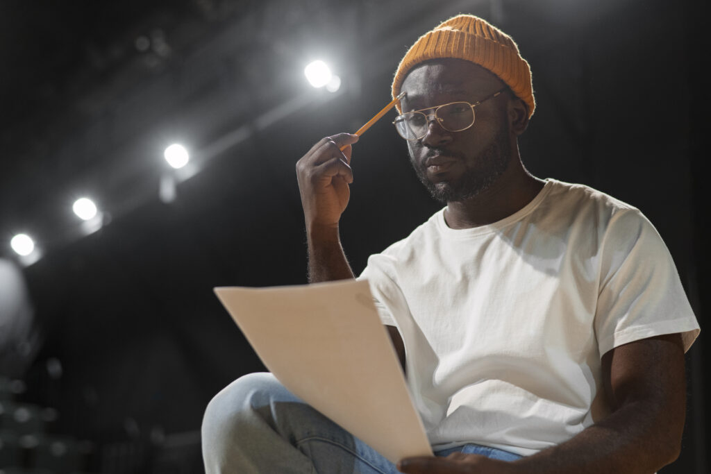 Students rehearsing during a theatre class